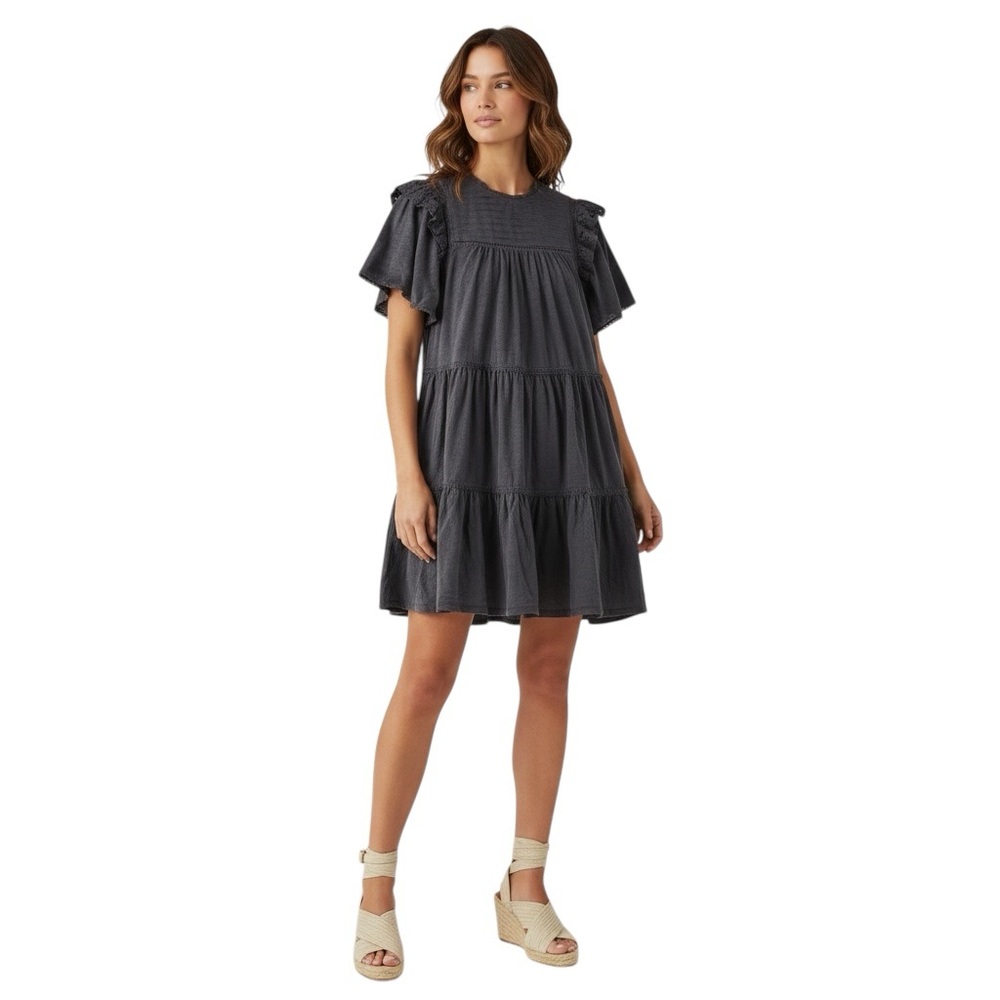 GOOD HART by MATILDA JANE McKinney Tierred Dress in Charcoal Size Small - Picture 9 of 9